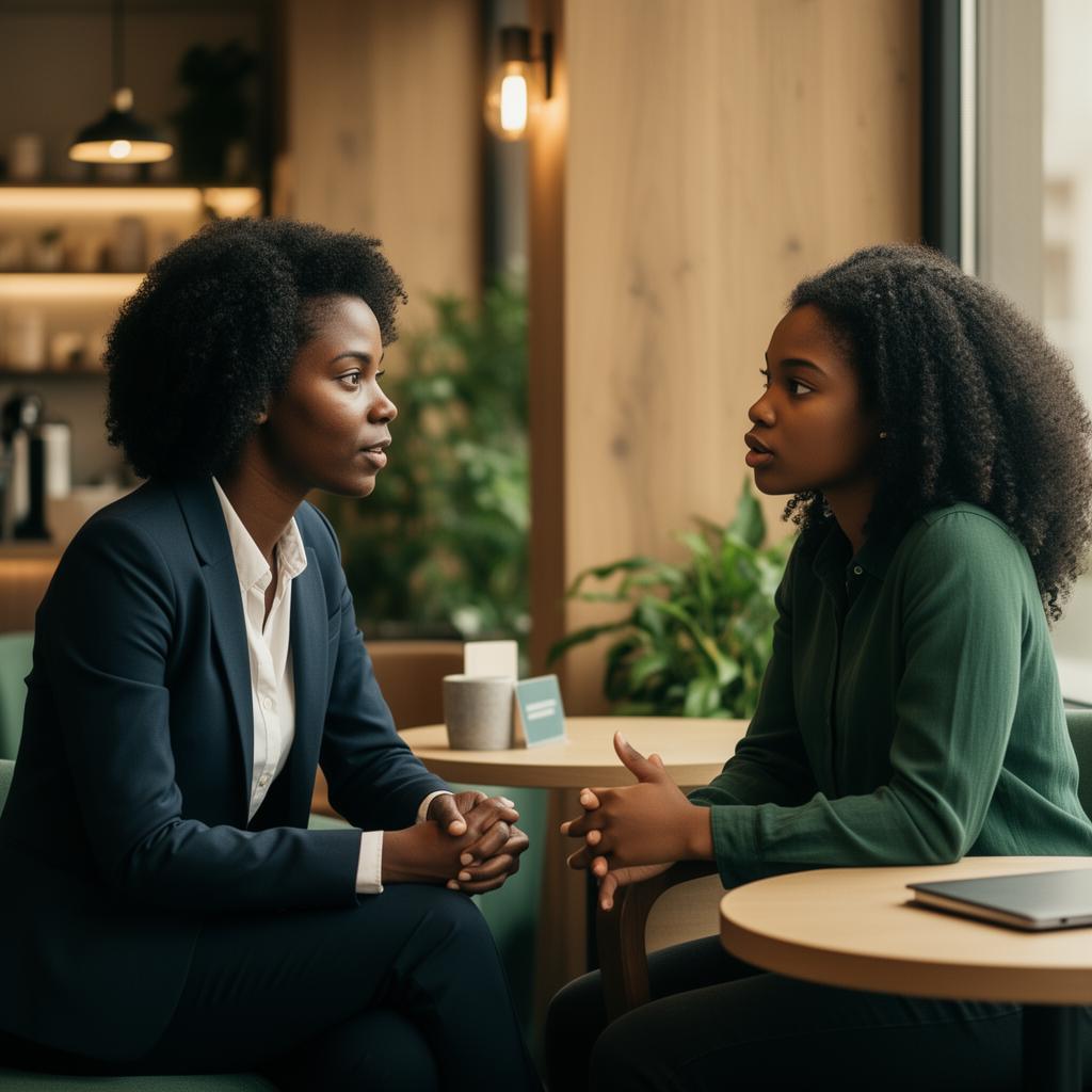 Mentoring-Gespräch zwischen zwei Frauen
